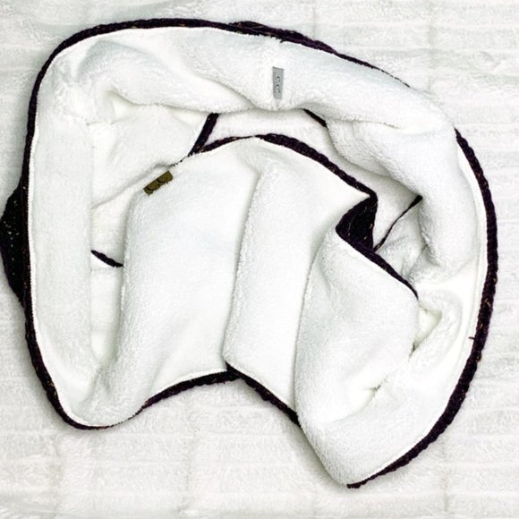 CC Fleece Lined Purple Knit Infinity Scarf - Picture 5 of 5